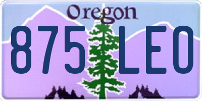 OR license plate 875LEO