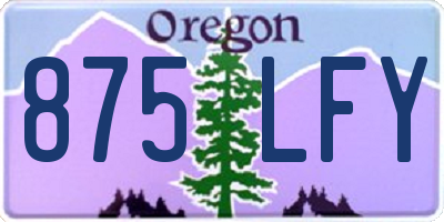OR license plate 875LFY