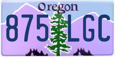 OR license plate 875LGC