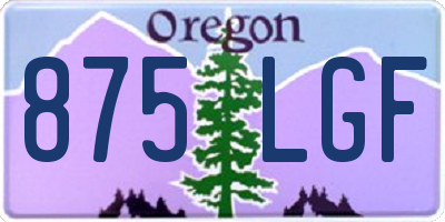 OR license plate 875LGF