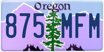 OR license plate 875MFM