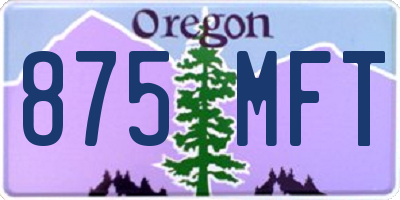 OR license plate 875MFT