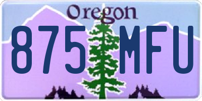 OR license plate 875MFU