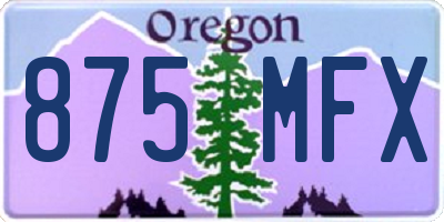 OR license plate 875MFX