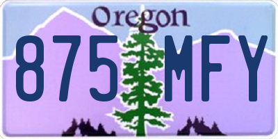 OR license plate 875MFY