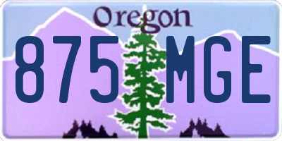 OR license plate 875MGE