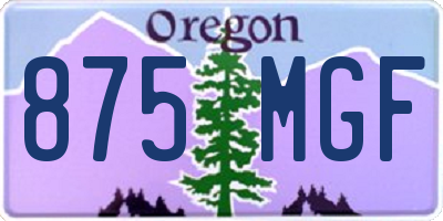 OR license plate 875MGF