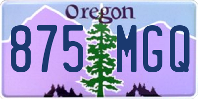 OR license plate 875MGQ