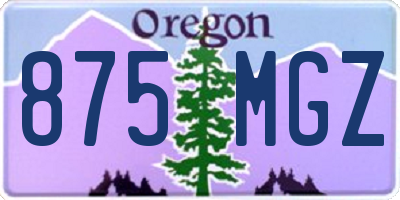 OR license plate 875MGZ