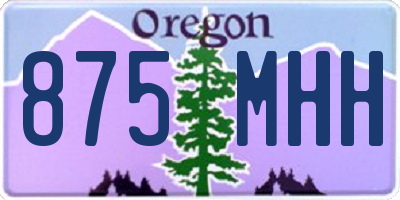 OR license plate 875MHH
