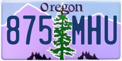 OR license plate 875MHU