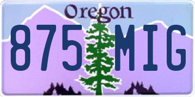 OR license plate 875MIG