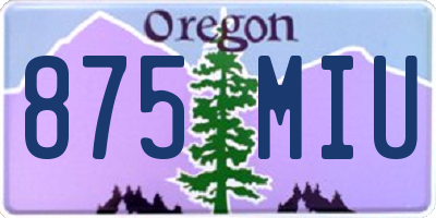 OR license plate 875MIU