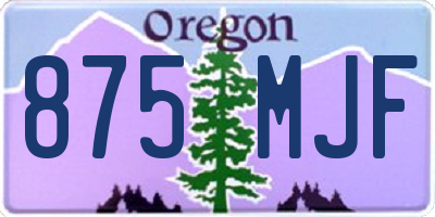 OR license plate 875MJF