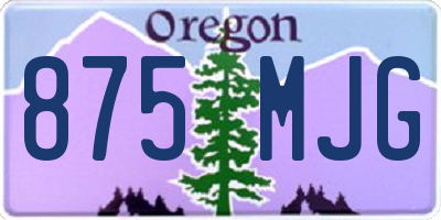OR license plate 875MJG