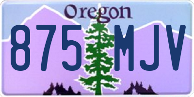 OR license plate 875MJV