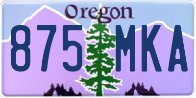 OR license plate 875MKA