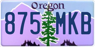 OR license plate 875MKB