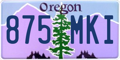 OR license plate 875MKI