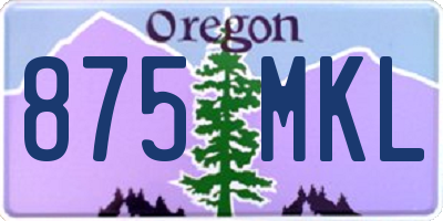 OR license plate 875MKL