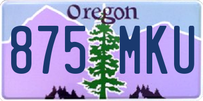 OR license plate 875MKU