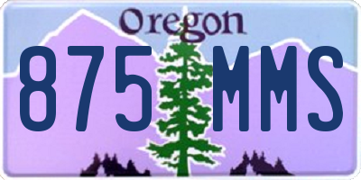 OR license plate 875MMS