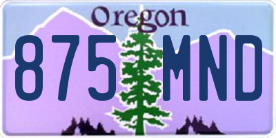 OR license plate 875MND