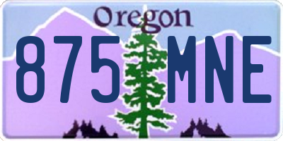 OR license plate 875MNE