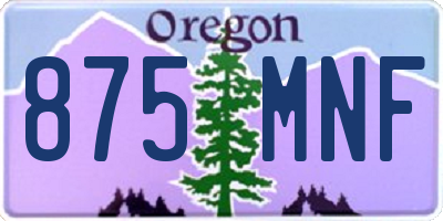 OR license plate 875MNF
