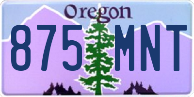OR license plate 875MNT
