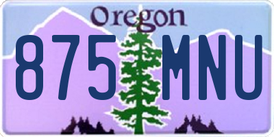 OR license plate 875MNU