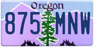 OR license plate 875MNW