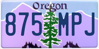 OR license plate 875MPJ