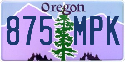 OR license plate 875MPK