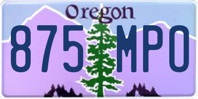 OR license plate 875MPO
