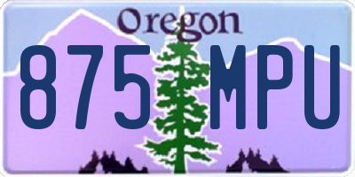 OR license plate 875MPU