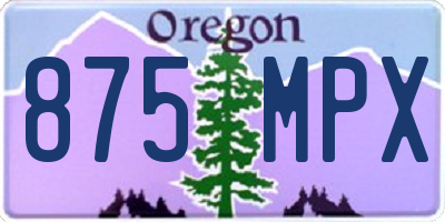 OR license plate 875MPX
