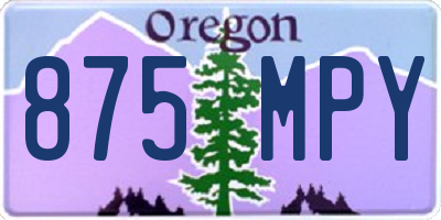 OR license plate 875MPY