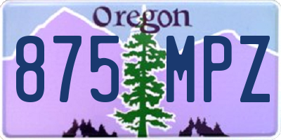 OR license plate 875MPZ