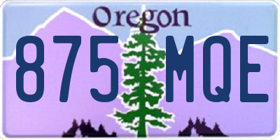OR license plate 875MQE