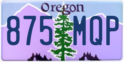 OR license plate 875MQP