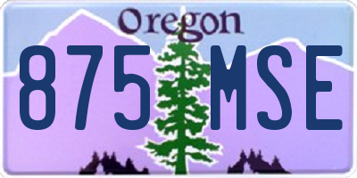 OR license plate 875MSE