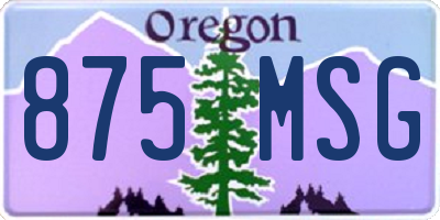 OR license plate 875MSG