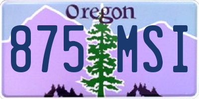 OR license plate 875MSI