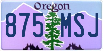 OR license plate 875MSJ