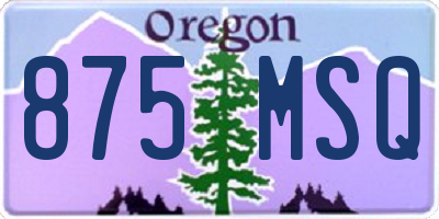OR license plate 875MSQ