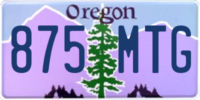 OR license plate 875MTG