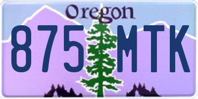 OR license plate 875MTK