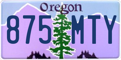 OR license plate 875MTY