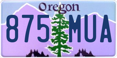 OR license plate 875MUA